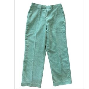 Alfred Dunner Mint Green Corduroy Elastic Waist Wide Leg Pant Women Size 12